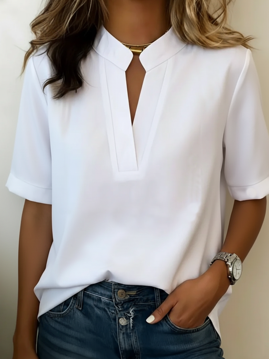 LAURA | CHIC V-HALS BLOUSE