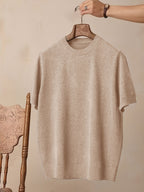 Emerson | Verfijnde Crew-Neck Korte Mouw Top