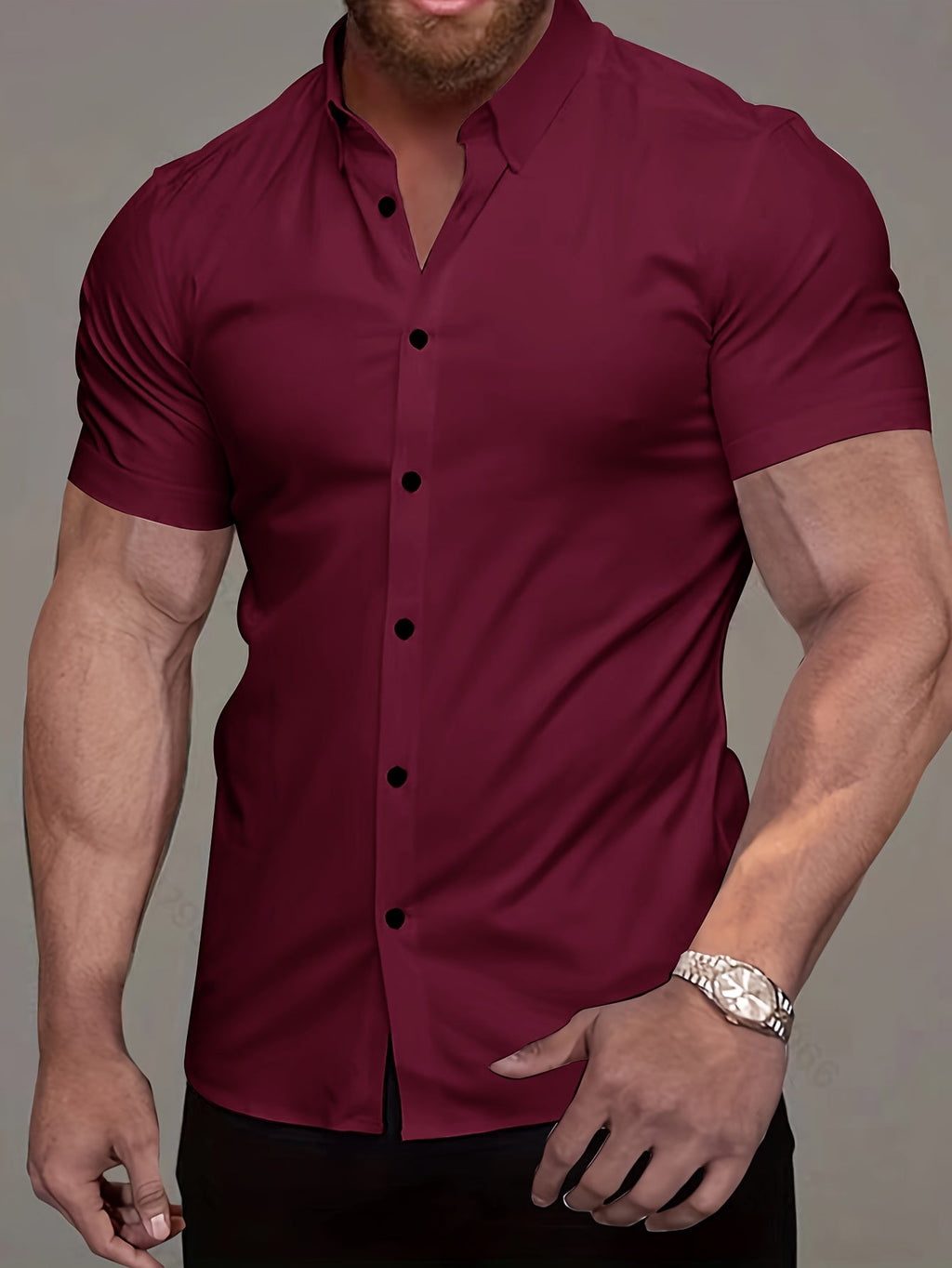 Lucas | Verfijnde Korte Mouwen Overhemd met Knopen