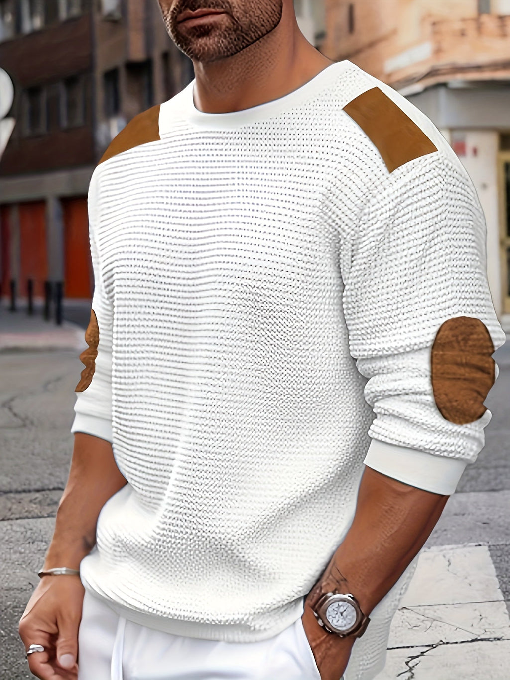 Desmond | Textured Contrast Pullover