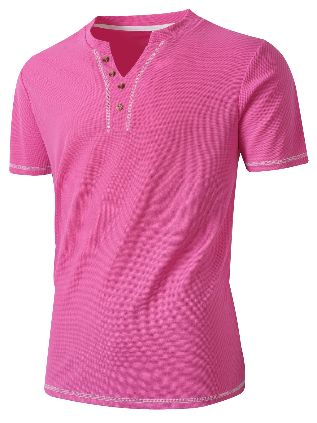 Maxwell | Getextureerde Knop-Hals T-shirt