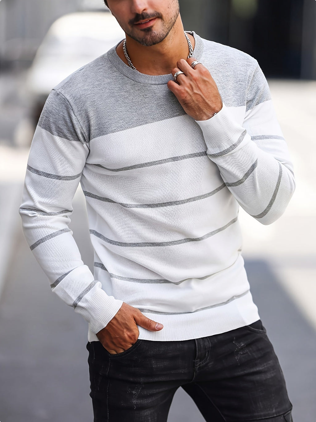 Bennington | Klassieke Gestreepte Crewneck Trui