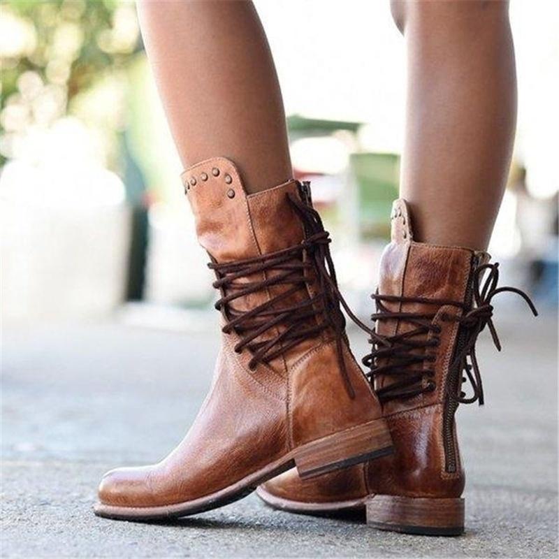 JOAN | VINTAGE VETERSCHOENEN MET STUDS TOT DE KUIT