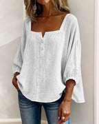 Florence | Ontspannen Blouse met Vierkante Hals