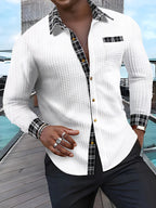 Spencer | Textured Contrast-Trim Shirt