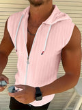 Dorian | Textured Hooded Sleeveless Zip Top
