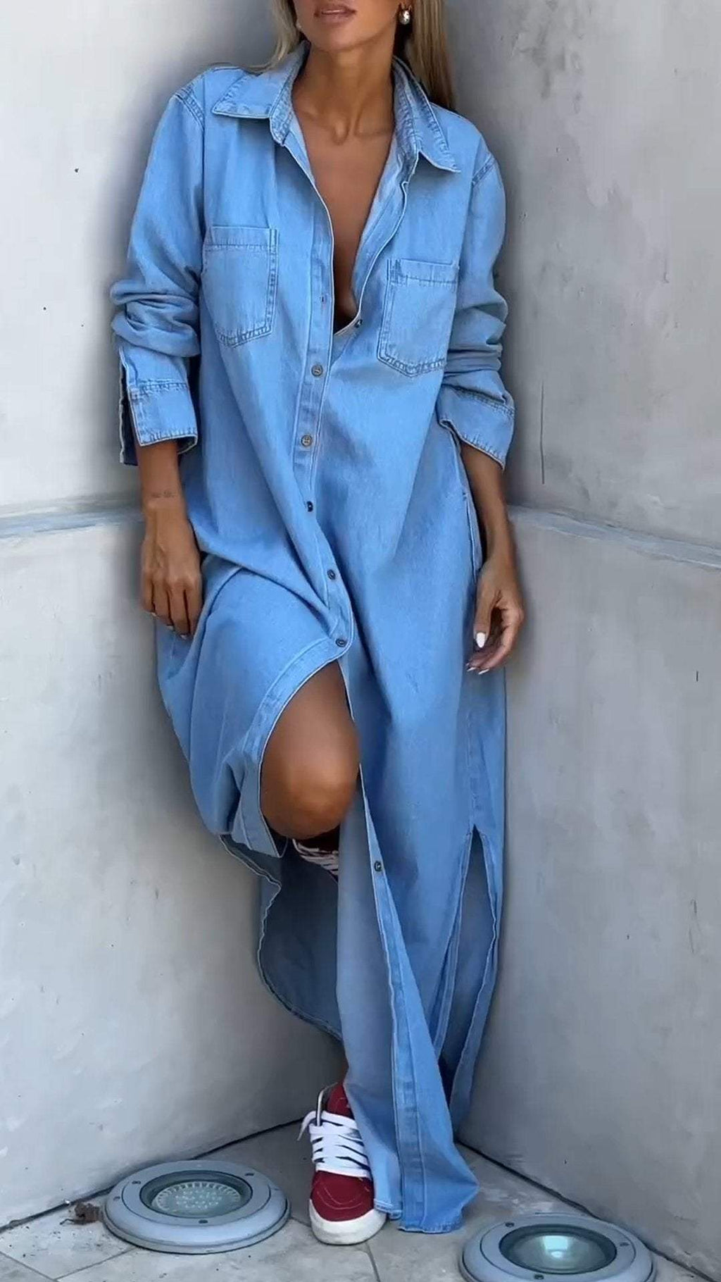DINAH | LANGEMOUW LAPEL DENIM JURK