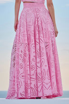 Larissa™ Geborduurd Top & Hoge Taille Maxi Rok Set