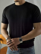 Landon | Geribbelde Korte Mouwen Top