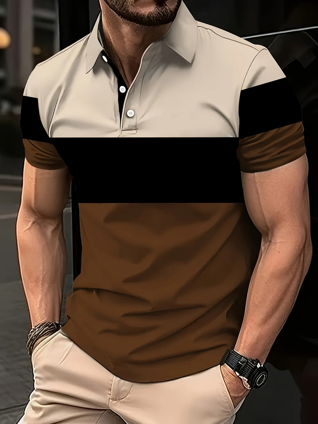 Theodore | Kleurblok Korte Mouwen Polo