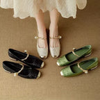 Cecile | Vintage Gevlochten Parelschoenen