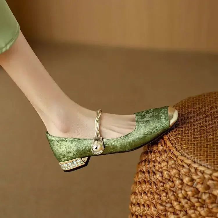 Cecile | Vintage Gevlochten Parelschoenen