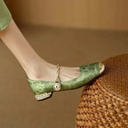 Cecile | Vintage Gevlochten Parelschoenen