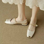 Cecile | Vintage Gevlochten Parelschoenen