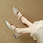 Cecile | Vintage Gevlochten Parelschoenen