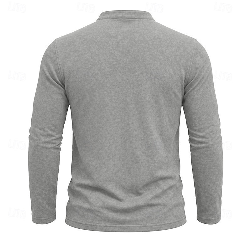 Landon | Klassieke Lange Mouwen Henley Shirt