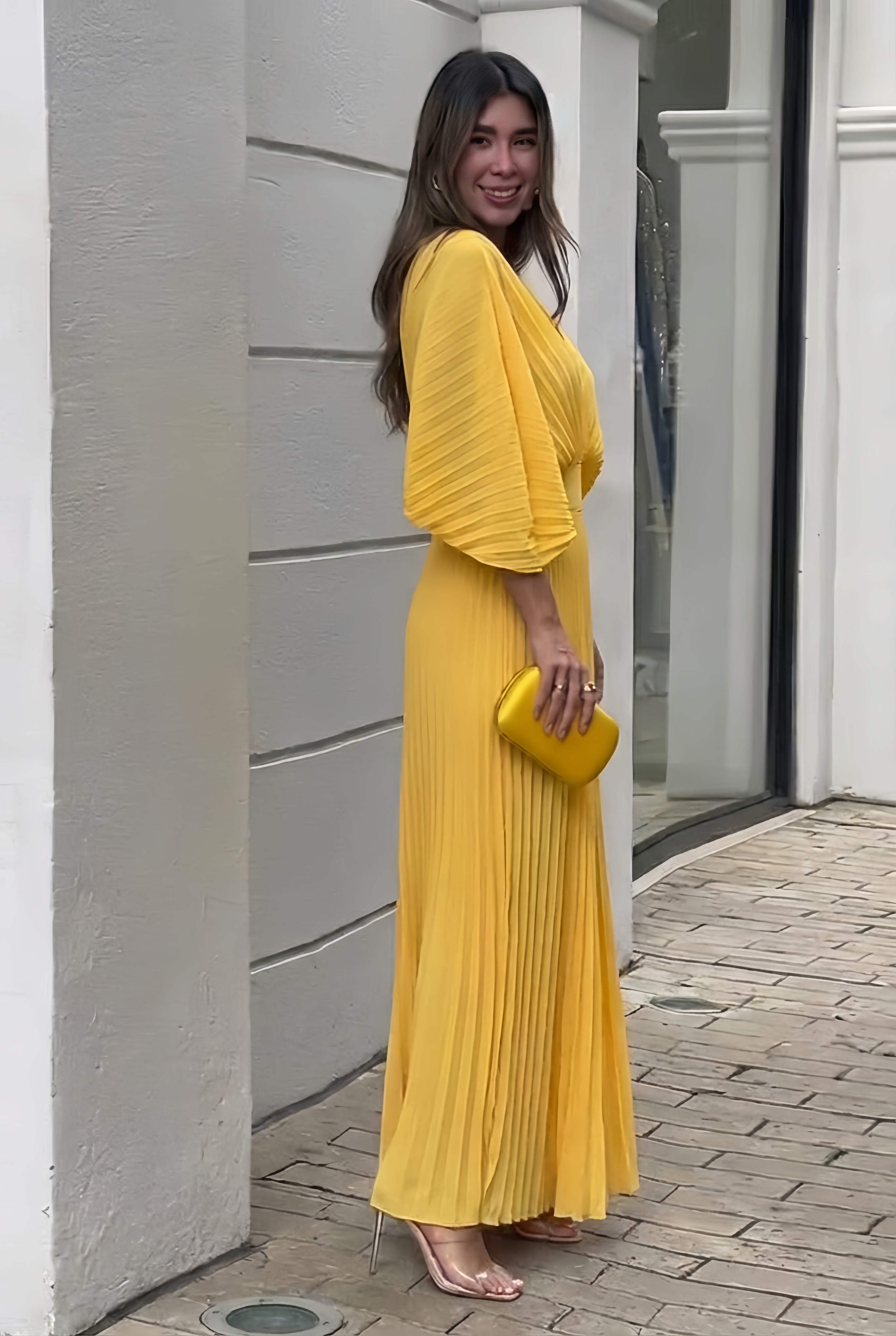 Stephanie™ Elegante Plissé Maxi-jurk