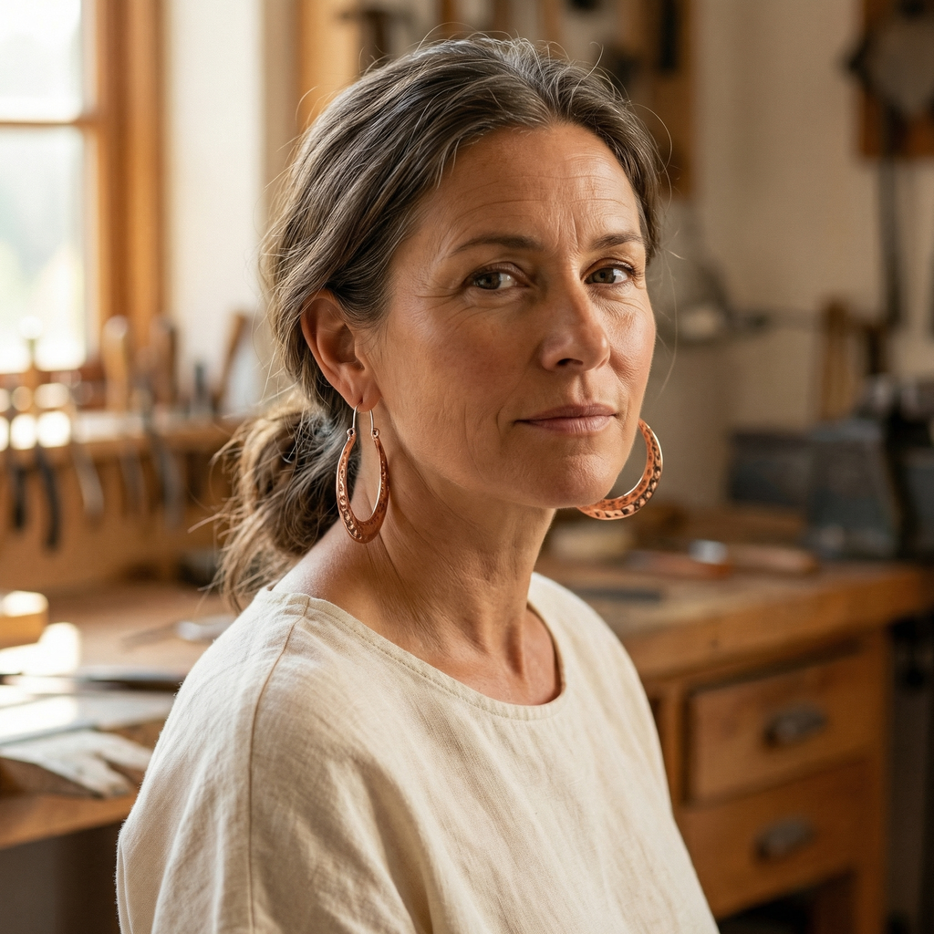Vera's Ember Koperen Oorbellen