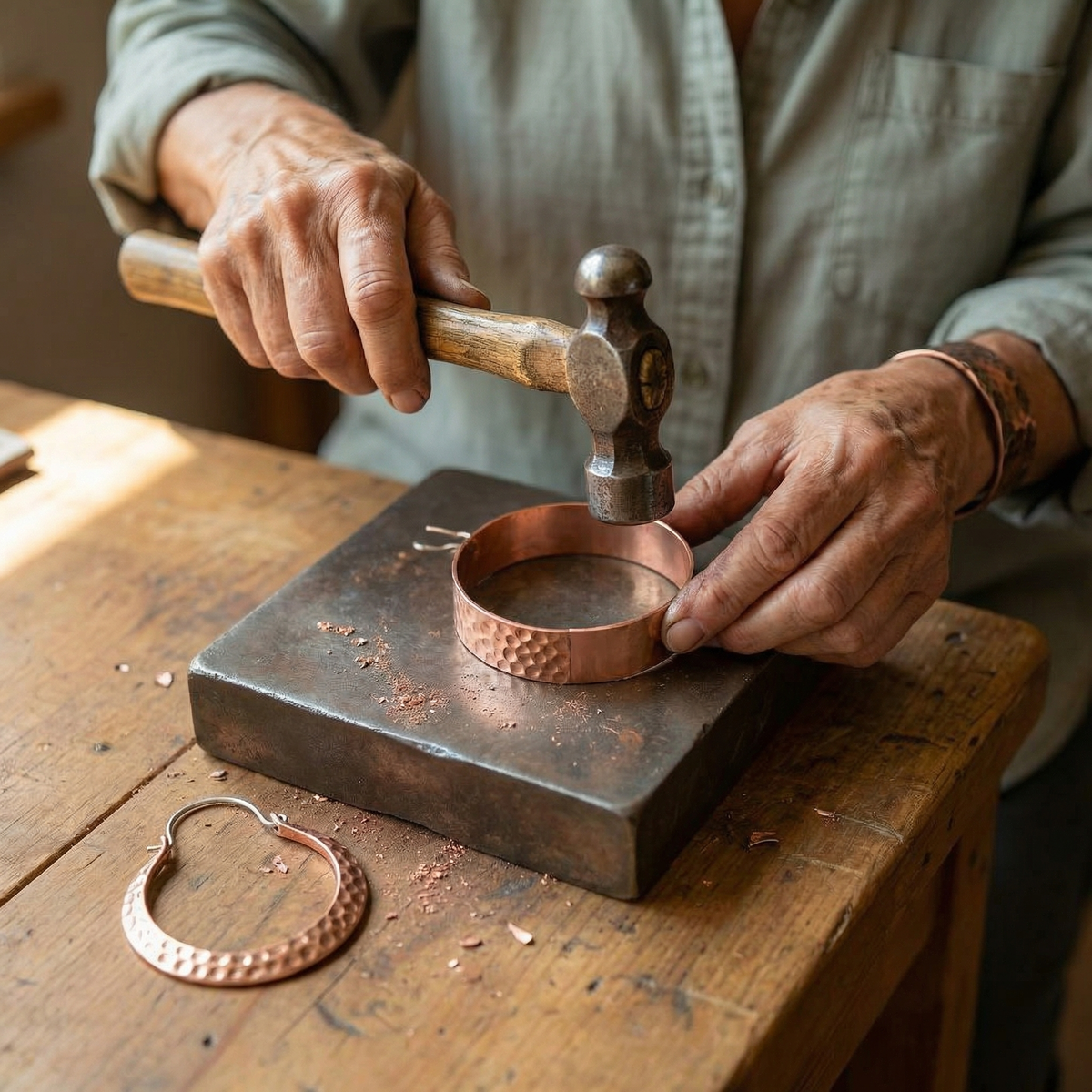 Vera's Ember Koperen Oorbellen