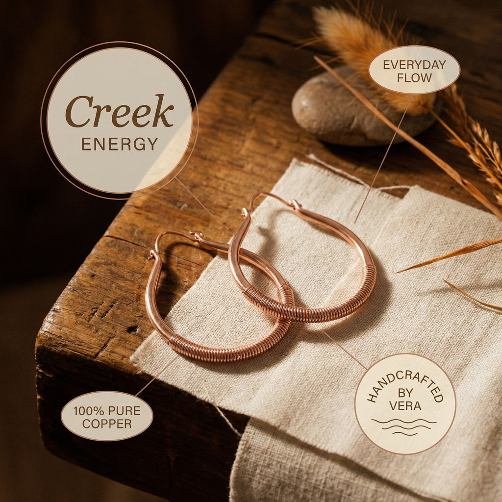 Vera's Creek Koperen Oorbellen