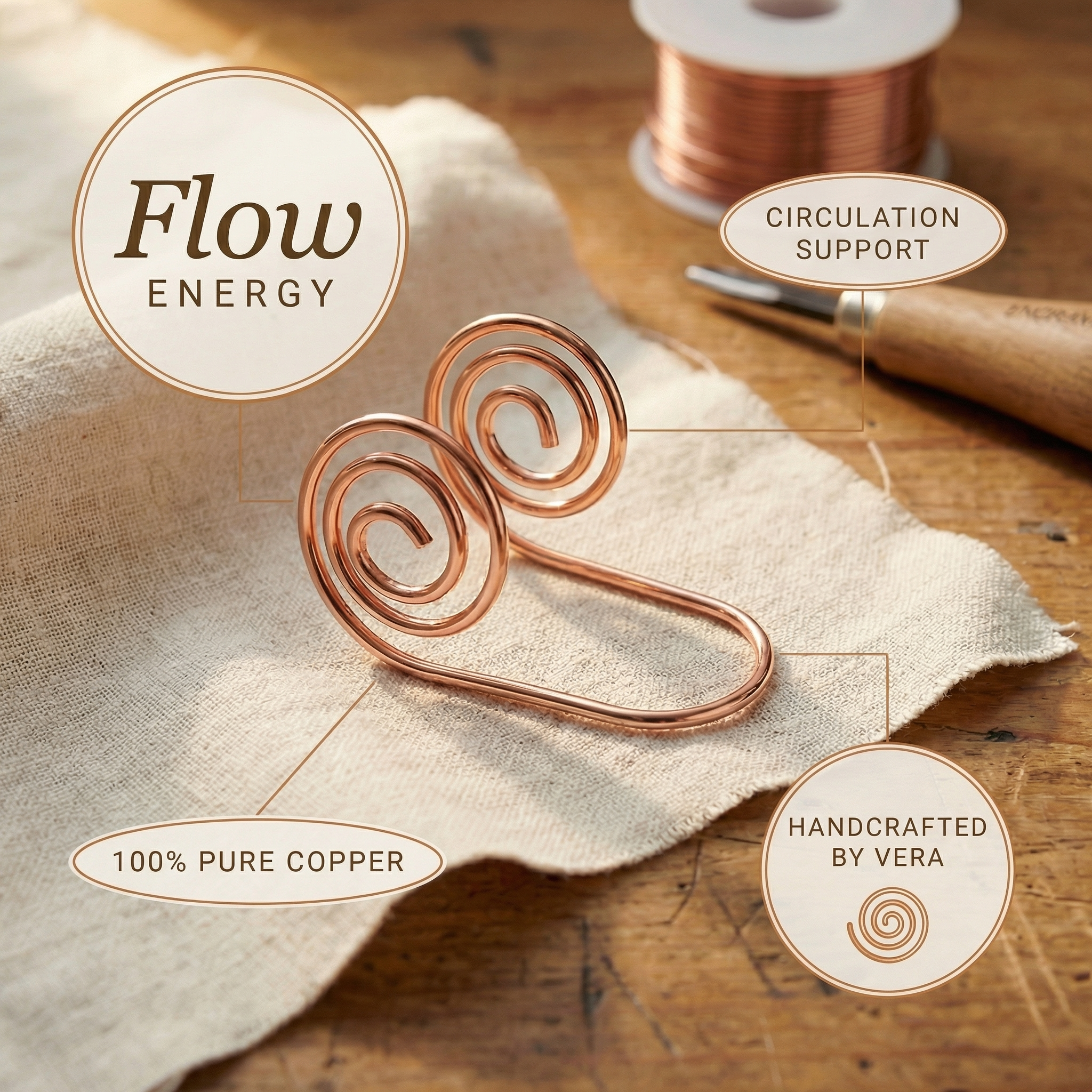 Vera's Flow Koperen Handspiraal