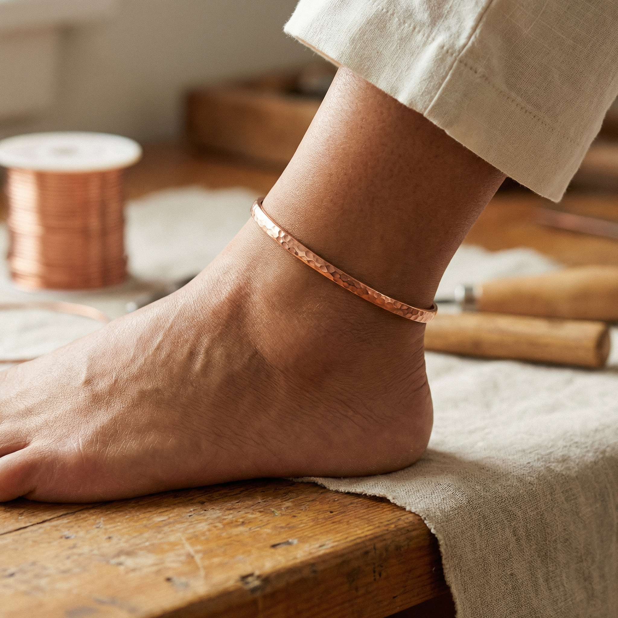 Vera's Sand Koper Enkelband