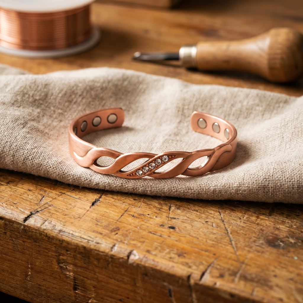 Vera's Naadloze Koperen Armband