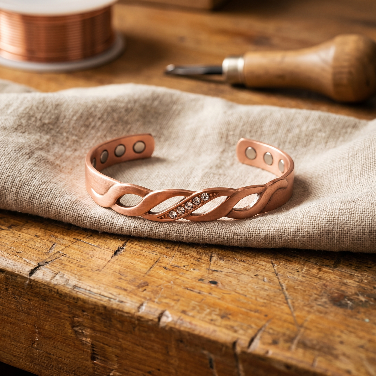 Vera's Naadloze Koperen Armband