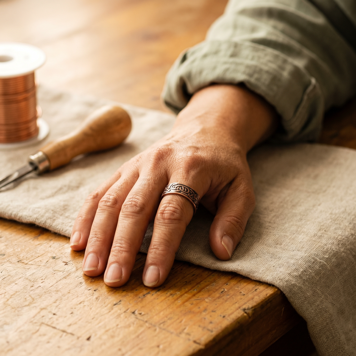 Vera's Burr Koperen Ring