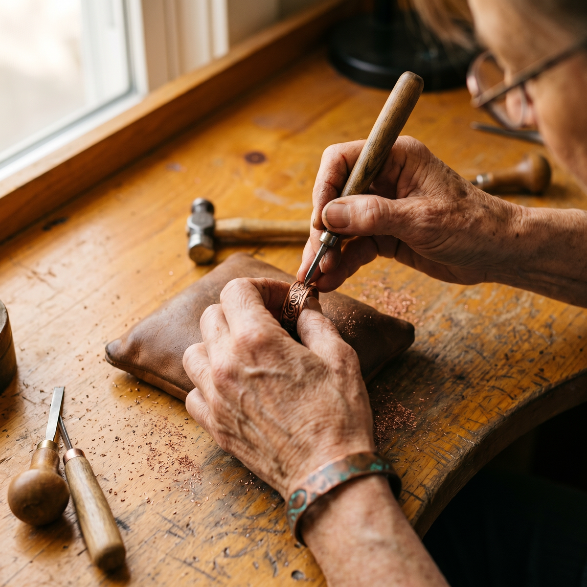 Vera's Burr Koperen Ring