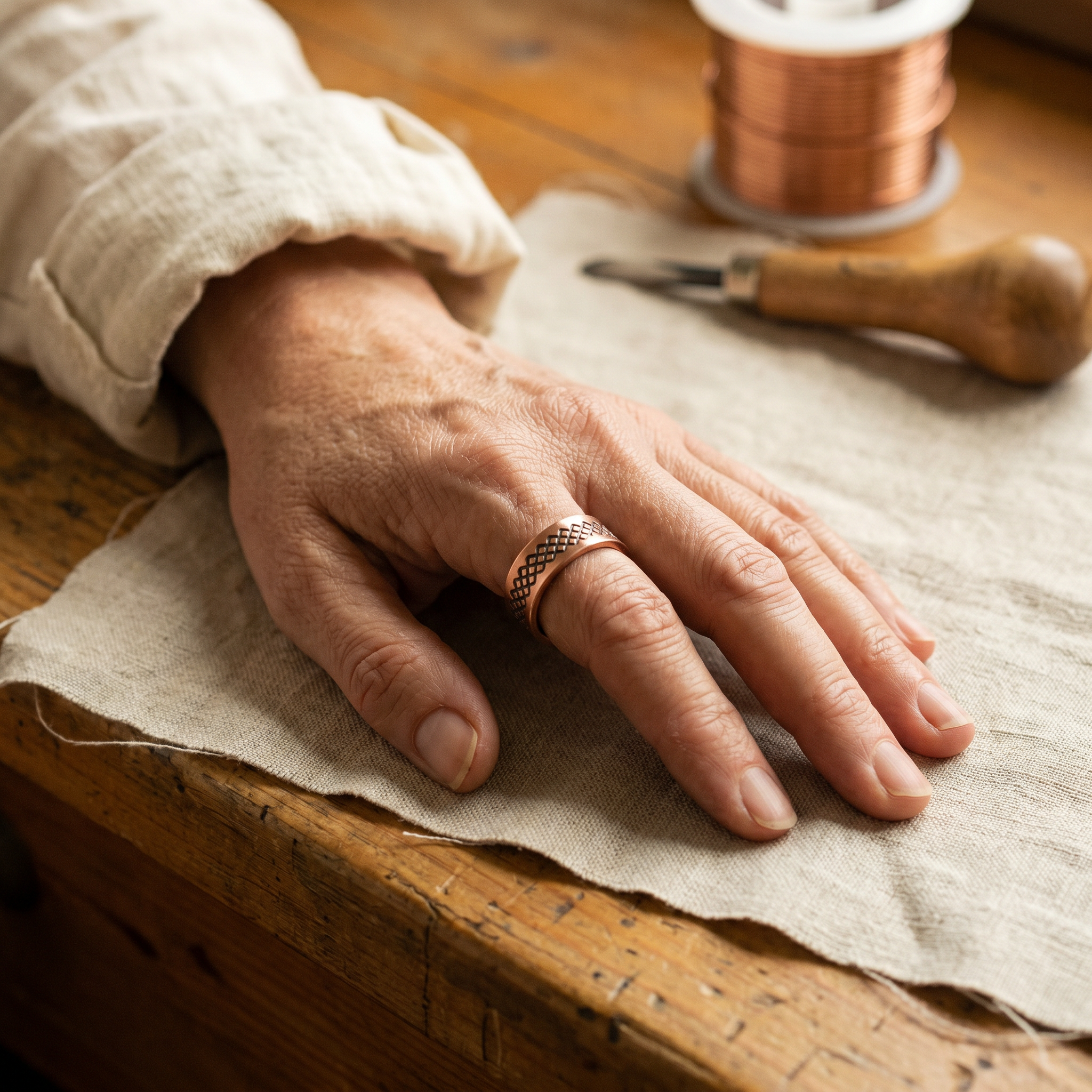 Vera's Roestvrijstalen Koperen Ring