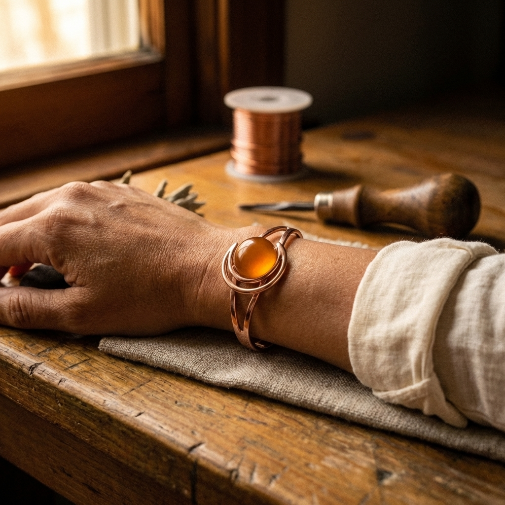 Vera's Sphere Oranje Koper Armband