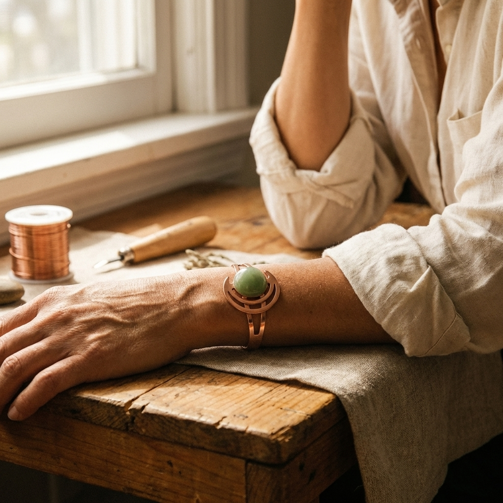 Vera's Sphere Groene Koper Armband
