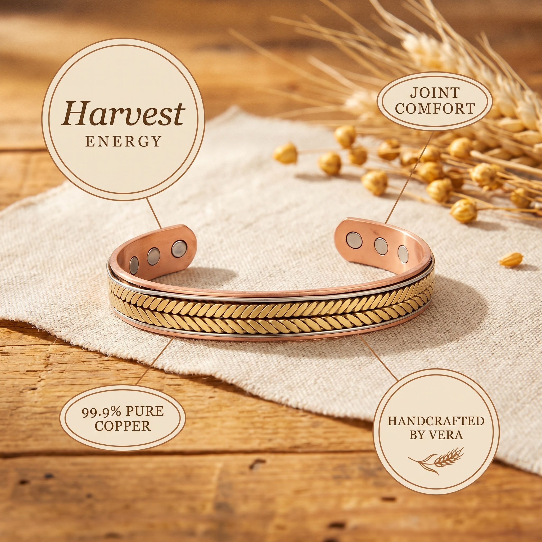 Vera's Oogst Koper Armband