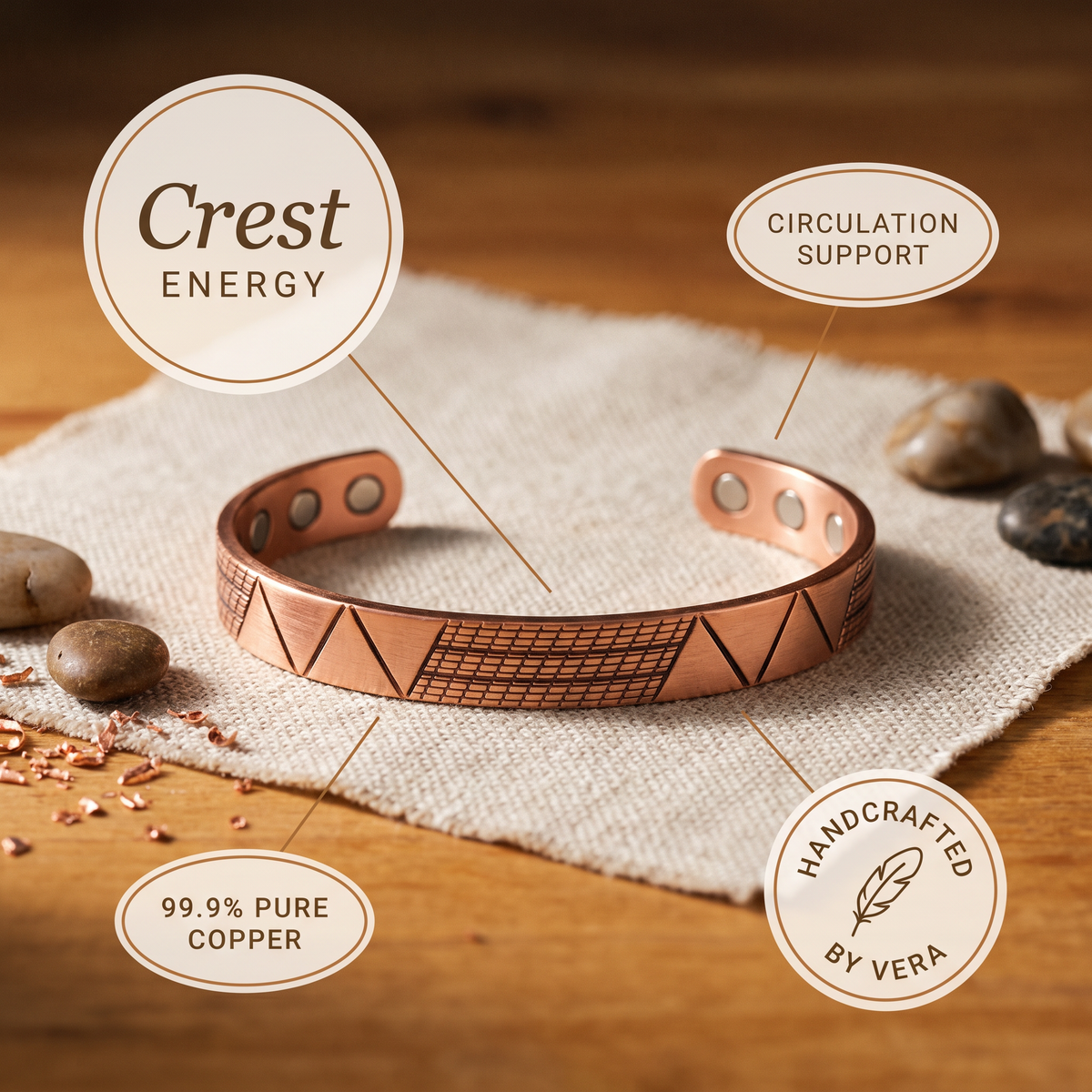 Vera's Crest Koperen Armband