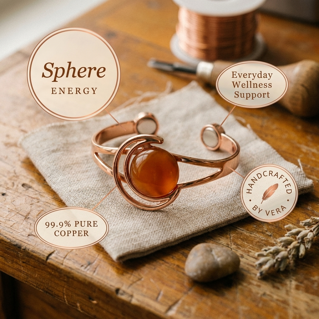 Vera's Sphere Oranje Koper Armband