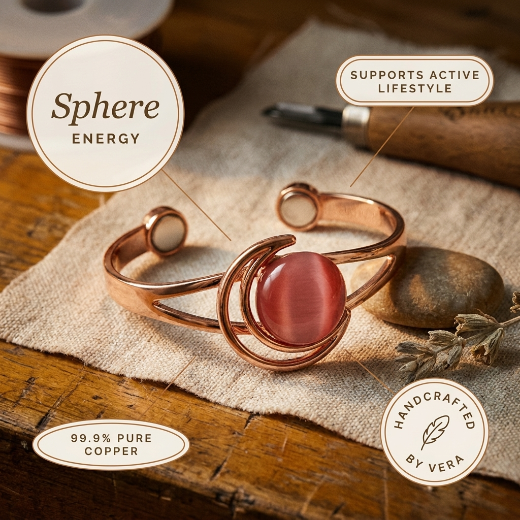 Vera's Sphere Roze Koperen Armband