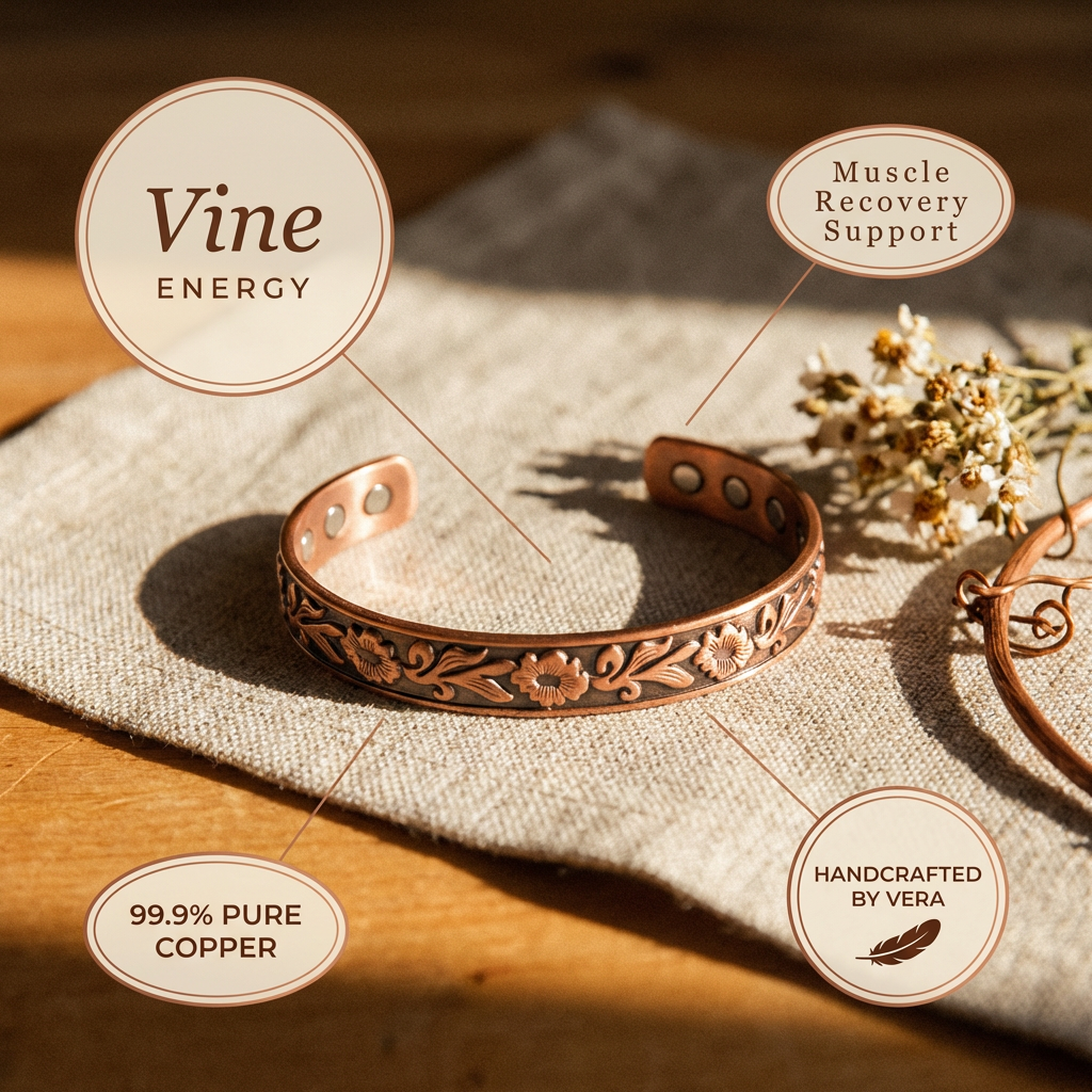 Vera's Koperen Armband met Wijnstok