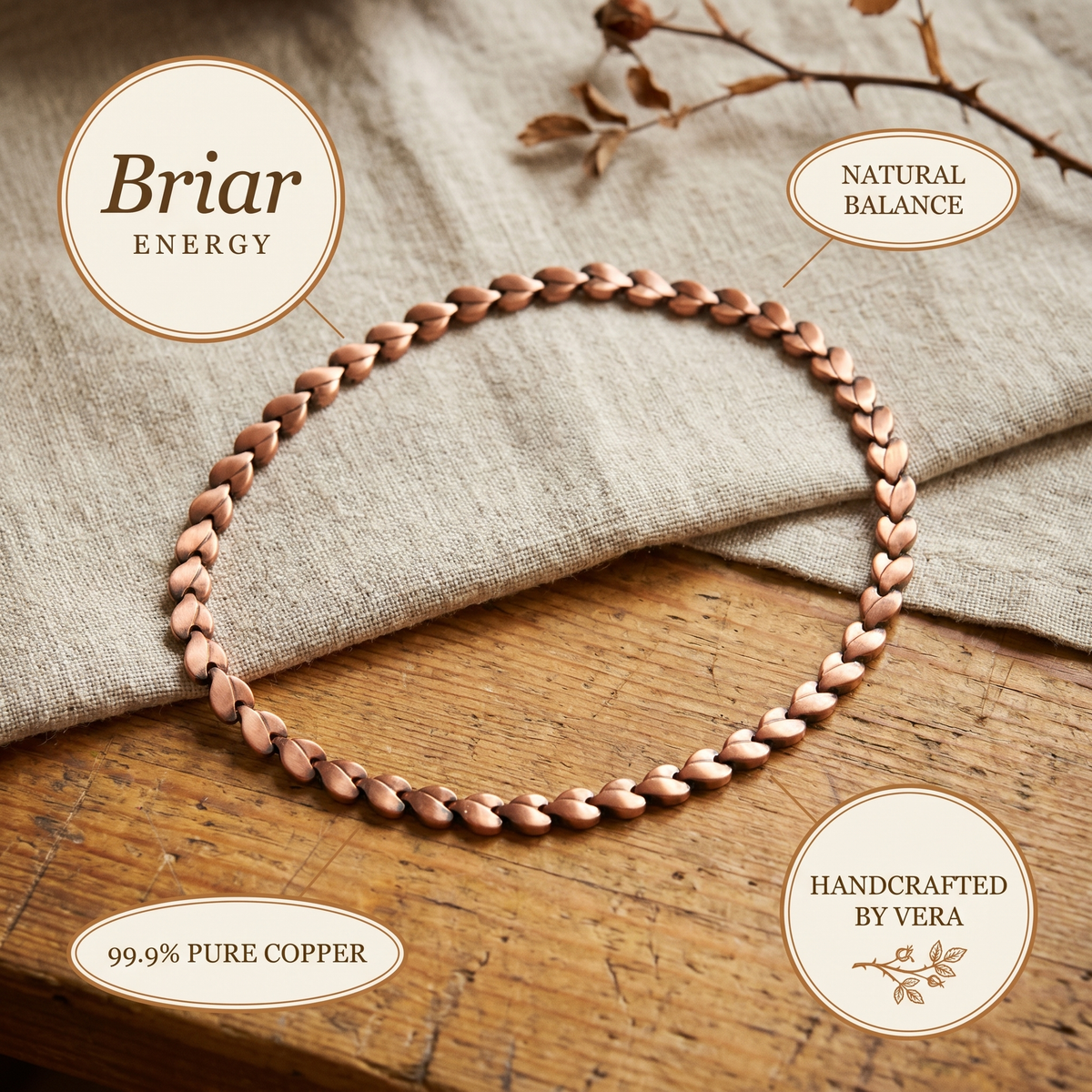 Vera's Briar Koperen Ketting