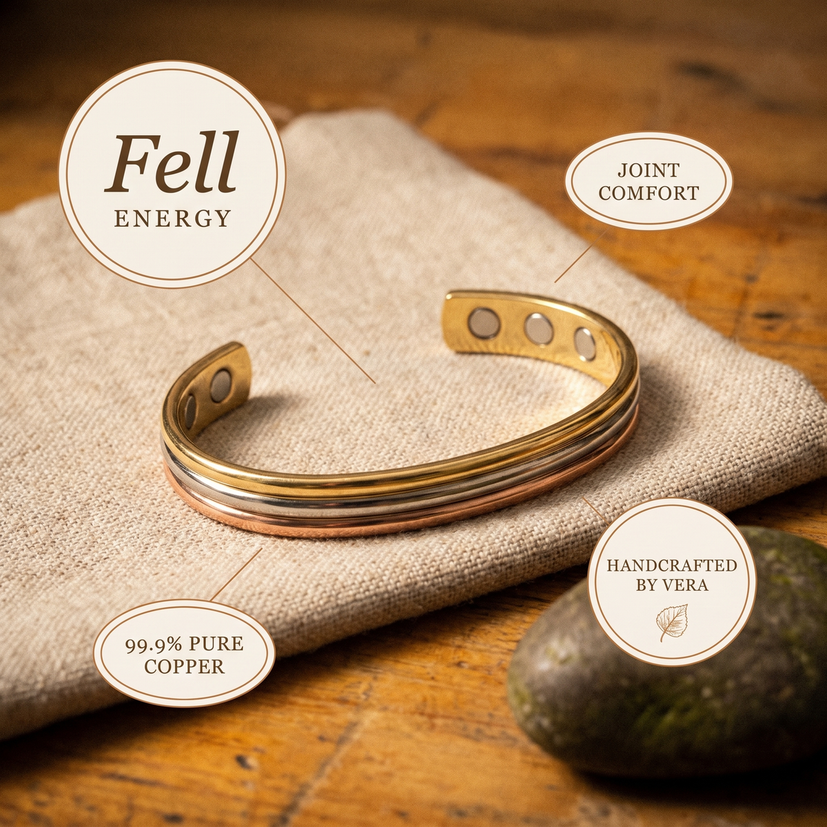 Vera's Fell Koperarmband