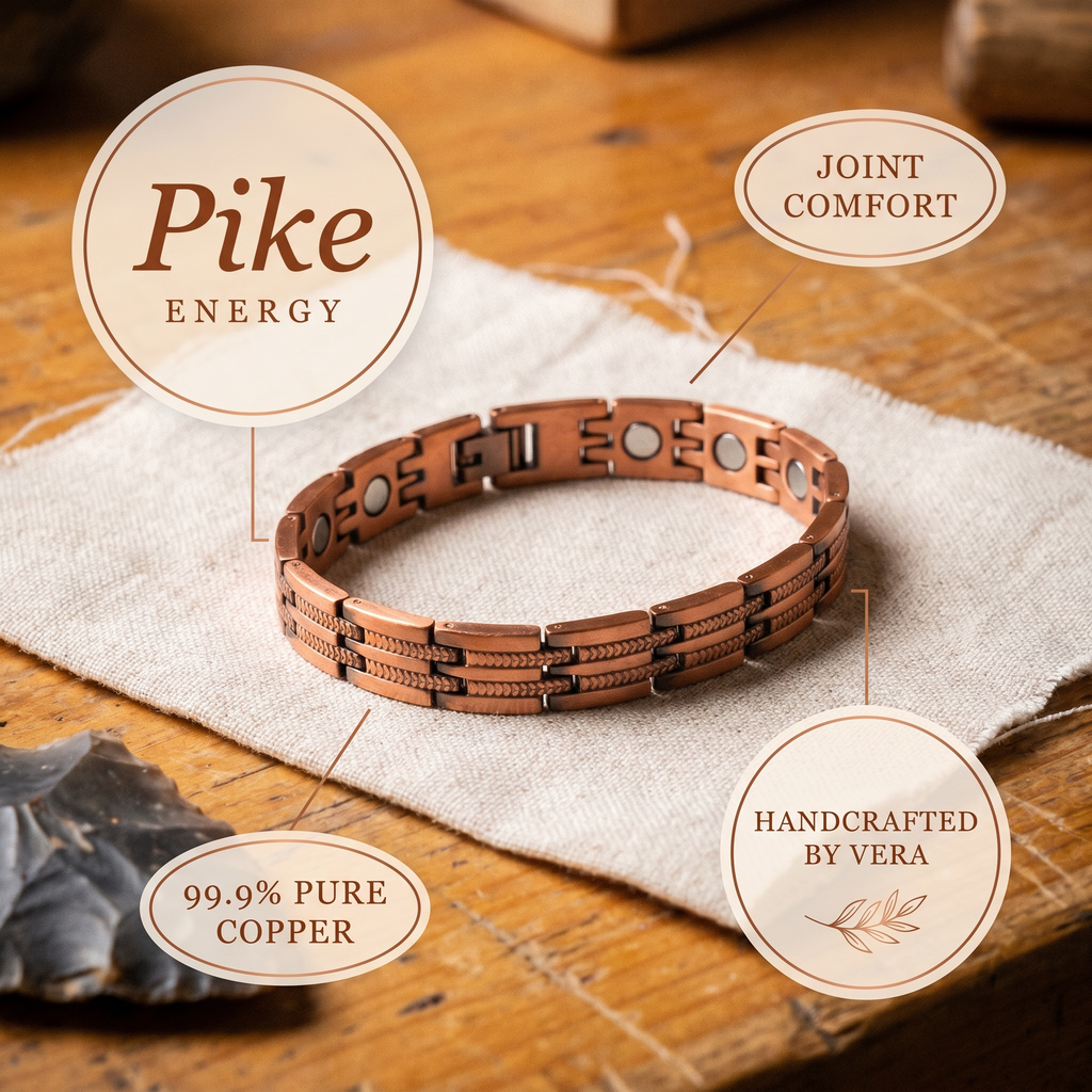 Vera's Pike Heren Koper Armband