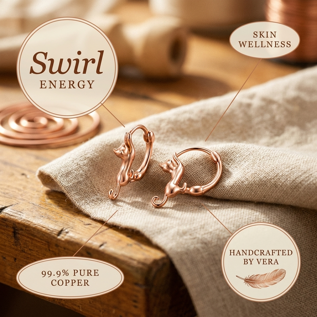 Vera's Swirl Koperen Oorbellen