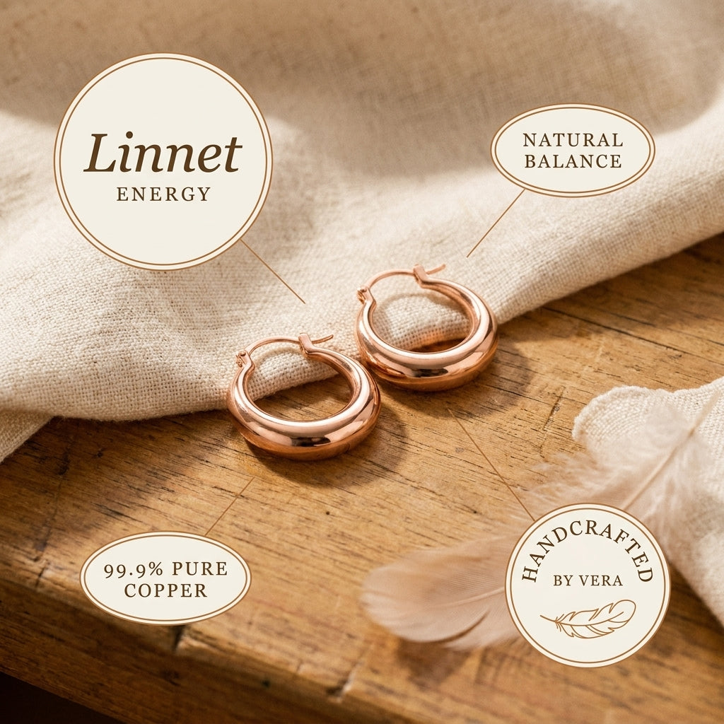 Vera's Linnet Koperen Hoepel Oorbellen