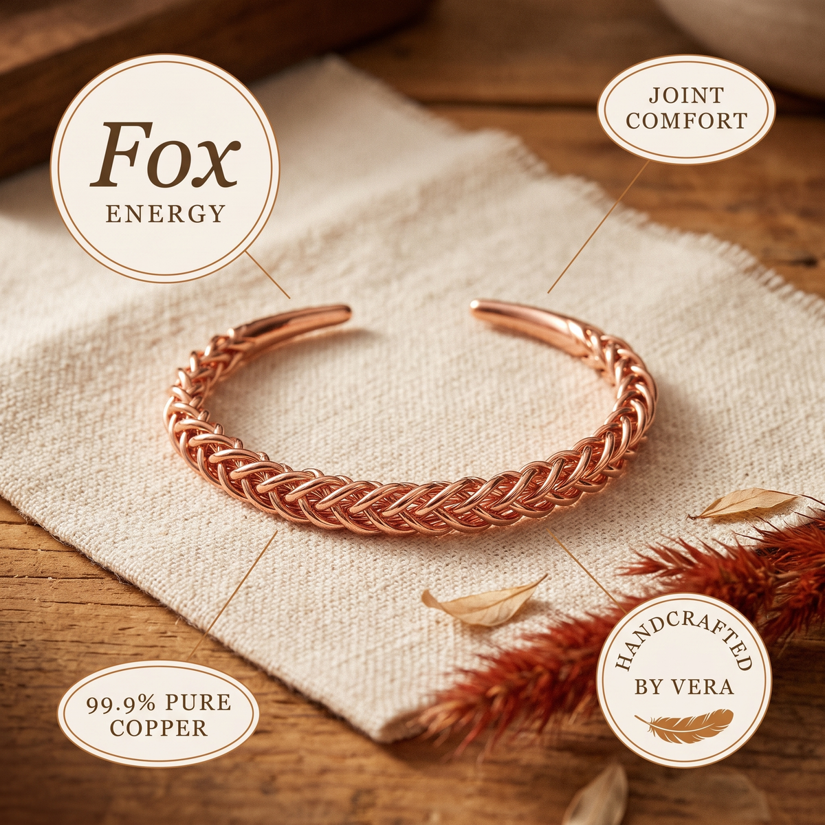 Vera's Fox Koperen Armband