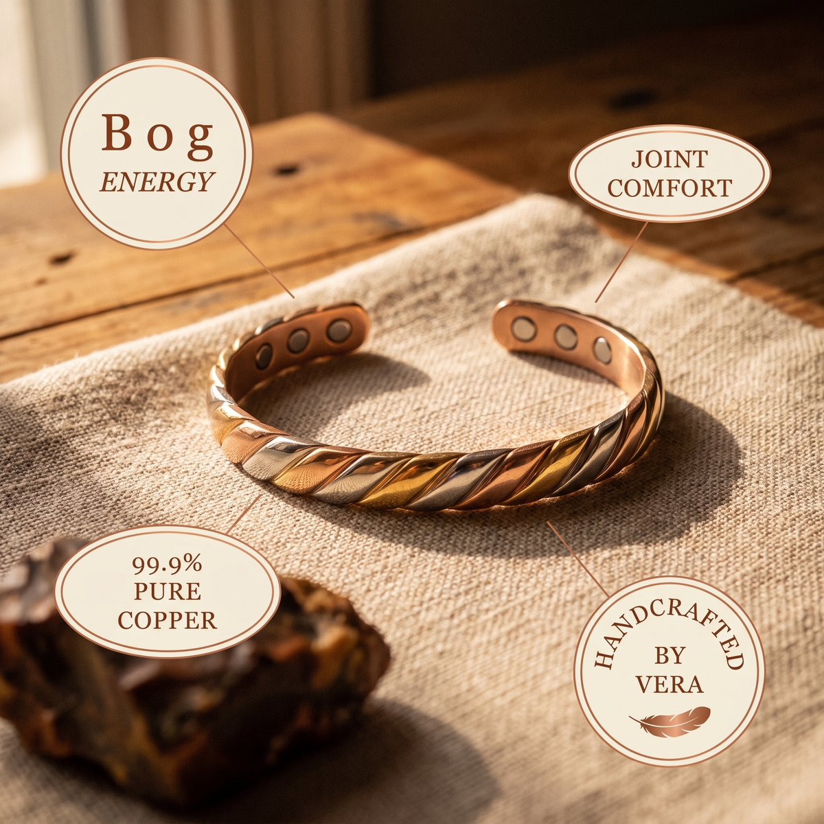 Vera's Bog Koperen Armband
