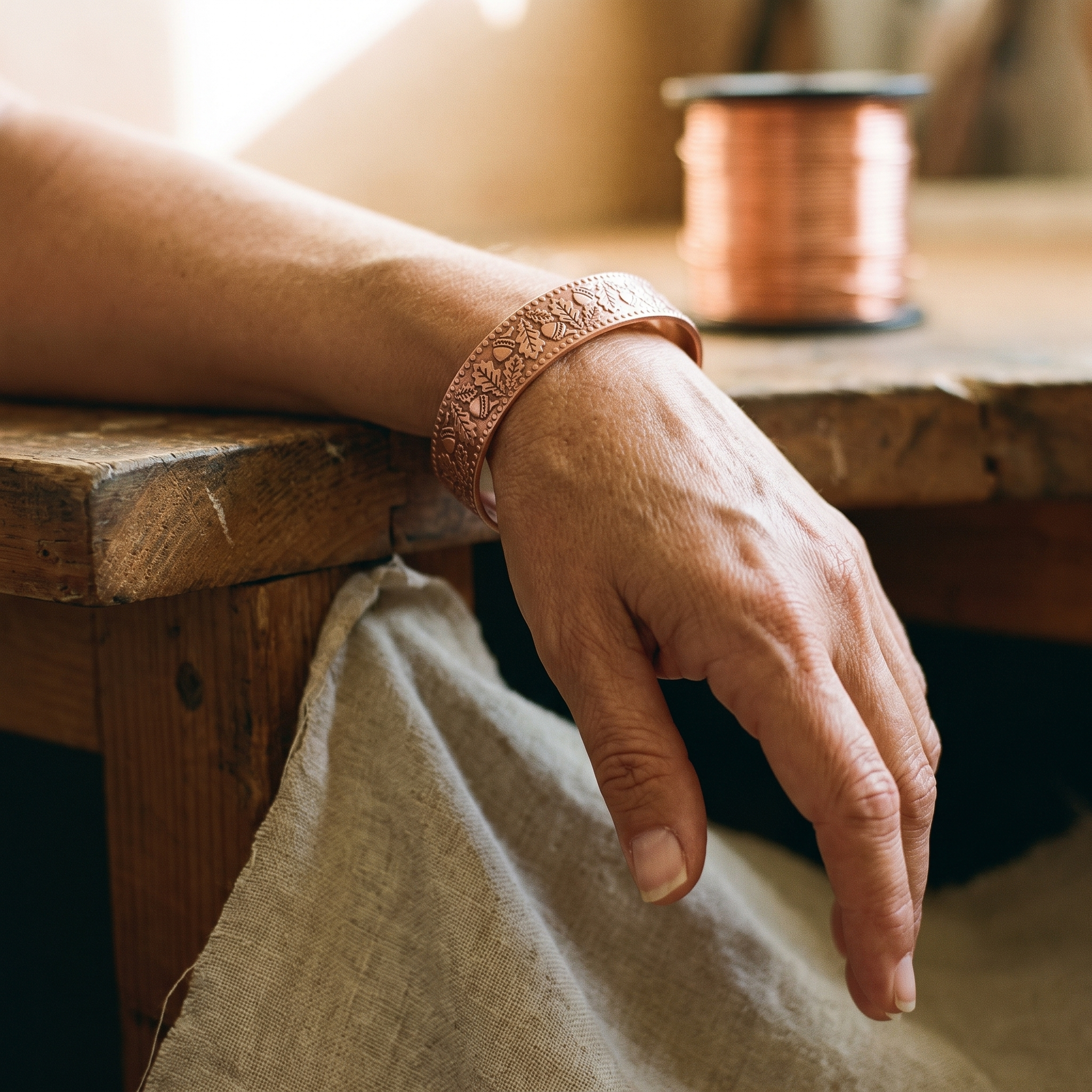 Vera's Houten Koperen Armband