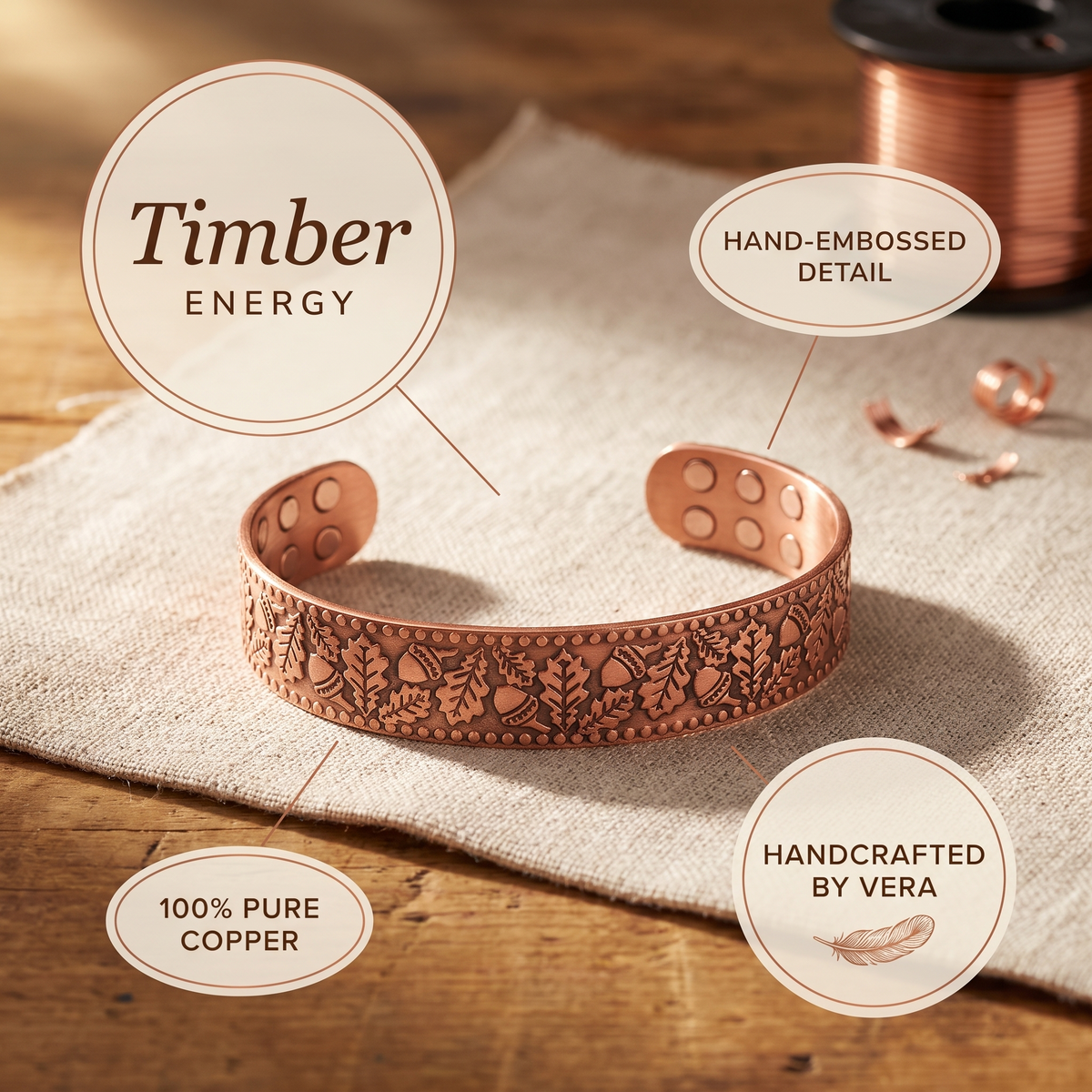Vera's Houten Koperen Armband
