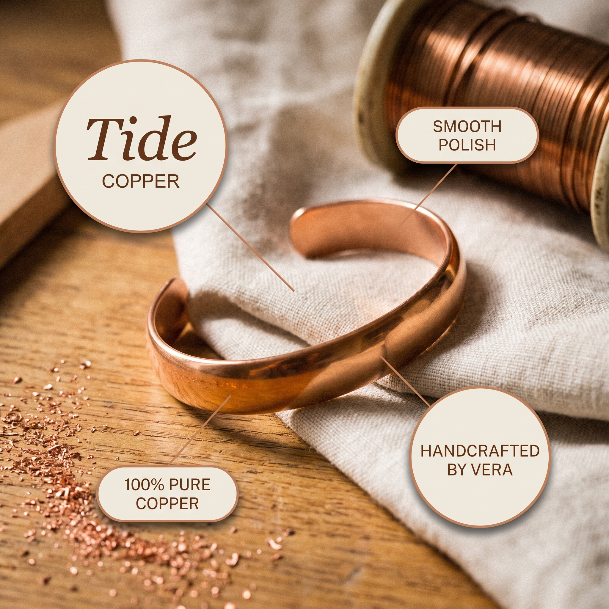 Vera's Tide Koperen Armband