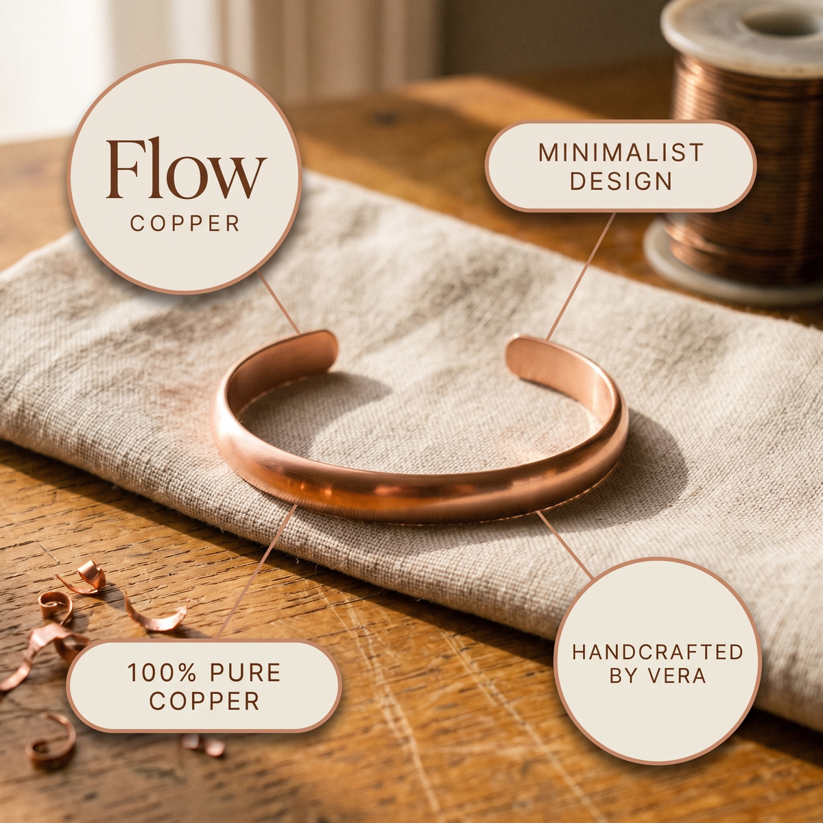 Vera's Flow Koperen Armband