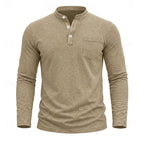 Landon | Klassieke Lange Mouwen Henley Shirt